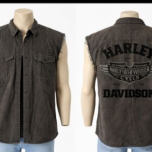 Harley-Davidson Gray Button-Up Shirt